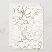 Schlichte Imitate mit weißem Marmor, weißes Brautp Einladung (Rückseite)