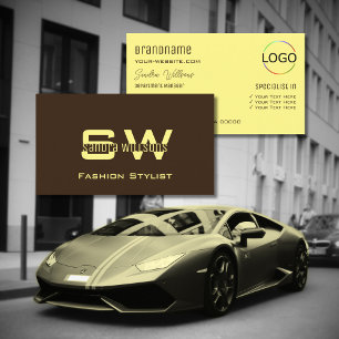 Schlichte Kaffeebrasse mit Monogramm und Logo Visitenkarte