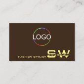 Schlichte Kaffeebrasse mit Monogramm und Logo Visitenkarte (Vorderseite)
