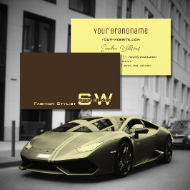 Schlichte Kaffeebräune und -creme mit Monogramm ei Visitenkarte