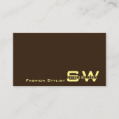 Schlichte Kaffeebräune und -creme mit Monogramm ei Visitenkarte (Vorderseite)