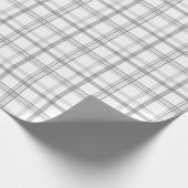 Schlichte karierte Muster grauweißer Farbe Geschenkpapier (Ecke)