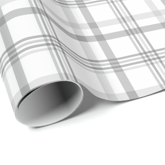 Schlichte karierte Muster grauweißer Farbe Geschenkpapier (Rolleneckpunkt)