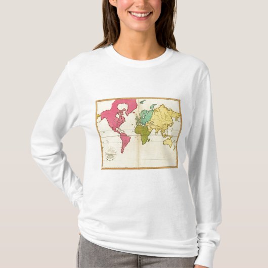 Schlichte Karte Welt T-Shirt (Vorderseite)
