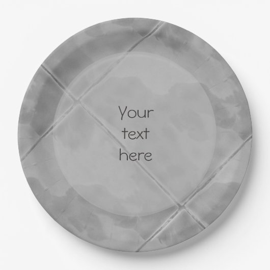 Schlichte Keramik Oberfläche Grau eines beliebigen Pappteller (Vorderseite)