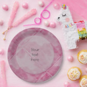 Schlichte Keramik Oberfläche Rosa beliebiger Text Pappteller (Party)