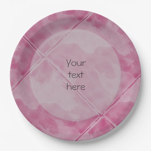 Schlichte Keramik Oberfläche Rosa beliebiger Text Pappteller (Vorderseite)