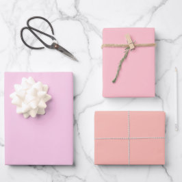 Schlichte klassische Blubble Gum Melon Pink Shades Geschenkpapier Set