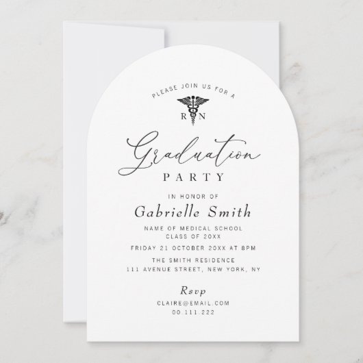 schlichte Kleinstkrankenschwester Einladung (Vorderseite)