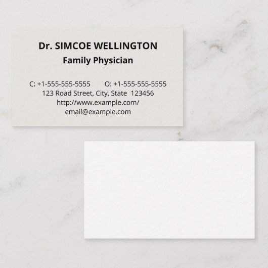 Schlichte, konservative Visitenkarte (Vorne/Hinten)