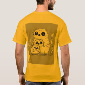 schlichte Kontur und Panda-Design T-Shirt (Rückseite)