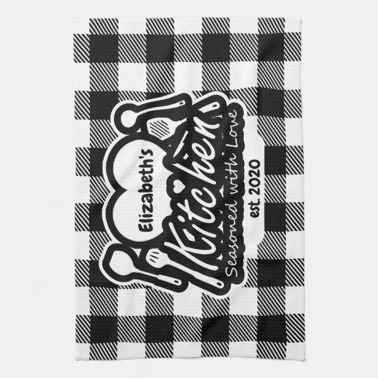 Schlichte Küche Individuelle Name Geschirrtuch (Vertikal)