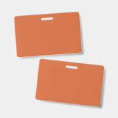 Schlichte Kürbisorange mit fester Ernte Ausweis (Vorder- & Rückseite)