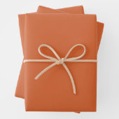Schlichte Kürbisorange mit fester Ernte Geschenkpapier Set (Beispiel)