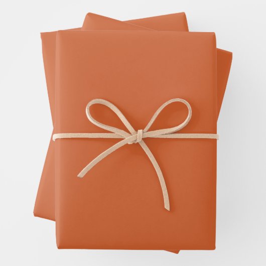 Schlichte Kürbisorange mit fester Ernte Geschenkpapier Set (Beispiel)