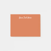 Schlichte Kürbisorange mit fester Ernte Post-it Klebezettel (Vorderseite)