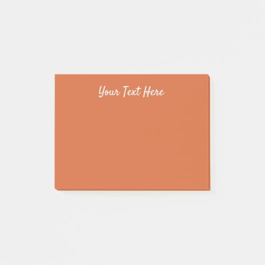 Schlichte Kürbisorange mit fester Ernte Post-it Klebezettel (Vorderseite)