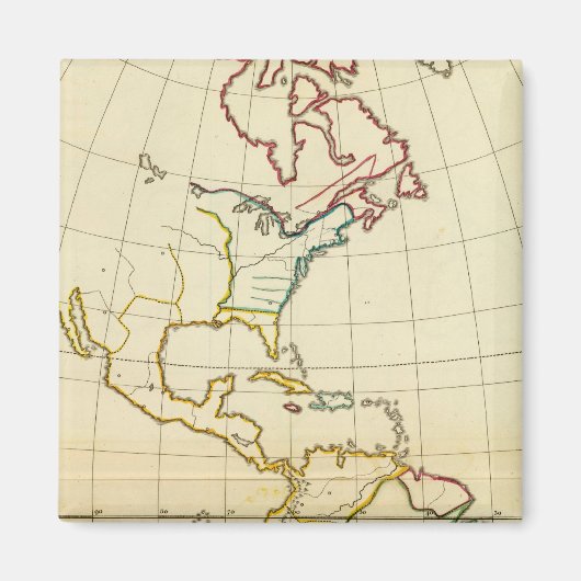 Schlichte Landkarte Amerika Magnet (Vorne)