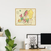 Schlichte Landkarte Europa Poster (Heimbüro)