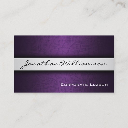 Schlichte Lila Berufliche Visitenkarte (Vorderseite)