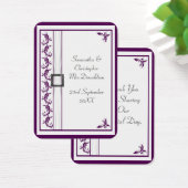 Schlichte lila und weiße Spitzen Hochzeit danke (Schreibtisch)