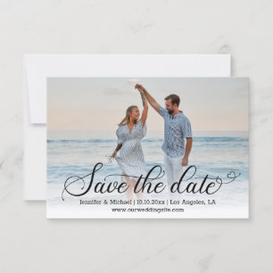 schlichte, lustige Schrift verblasst Foto Hochzeit Save The Date