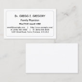 Schlichte, medizinische Berufliche Visitenkarte (Vorne/Hinten)