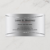 Schlichte metallische Imitate Silber-Edelstahl-Loo Visitenkarte (Rückseite)