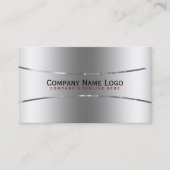 Schlichte metallische Imitate Silber-Edelstahl-Loo Visitenkarte (Vorderseite)