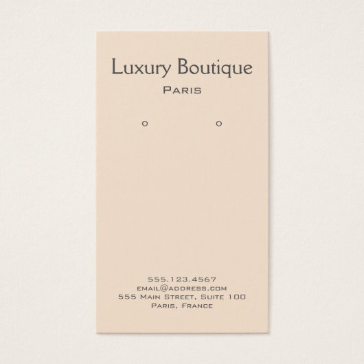 Schlichte Minimal Cream Jewelry Earring Display (Vorderseite)