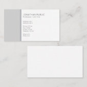 Schlichte Minimalistische Beruflich Moderne Grau W Visitenkarte (Vorne/Hinten)