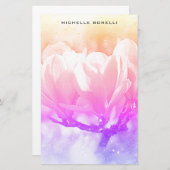 Schlichte Minimalistische Berufliche Blume Briefpapier (Vorne/Hinten)