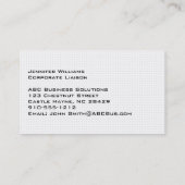 Schlichte Minimalistische Berufliche Business Card Visitenkarte (Rückseite)