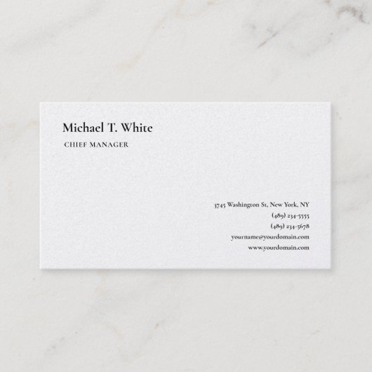 Schlichte Minimalistische Berufliche klassische Pe Visitenkarte (Vorderseite)