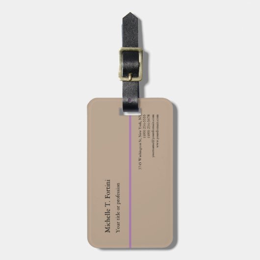 Schlichte Minimalistische Einfache Moderne Gepäckanhänger (Vorderseite vertikal)