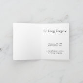 Schlichte, Minimalistische Erinnerungen-Karte + Be Karte (Innenseite)