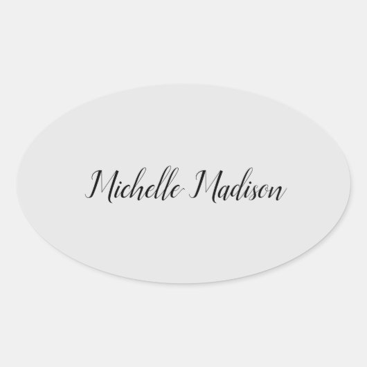 Schlichte Minimalistische moderne Handschriftkalli Ovaler Aufkleber (Vorderseite)