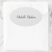 Schlichte Minimalistische moderne Handschriftkalli Ovaler Aufkleber (Tasche)