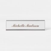 Schlichte Minimalistische moderne Handschriftkalli Schreibtischnamensplakette (Vorderseite )