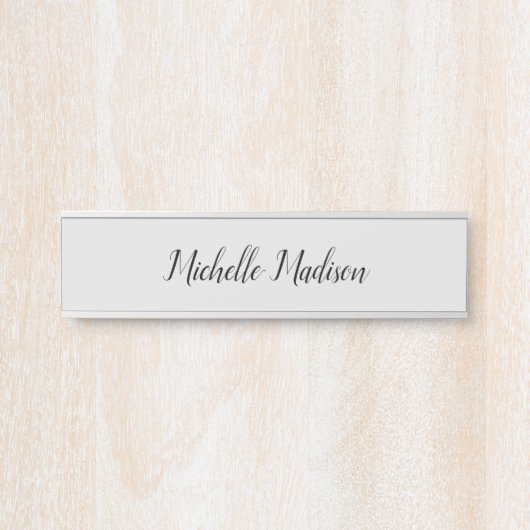 Schlichte Minimalistische moderne Handschriftkalli Türschild (Vorderseite )