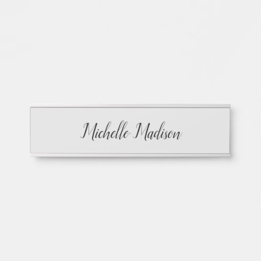 Schlichte Minimalistische moderne Handschriftkalli Türschild (Vorderseite )