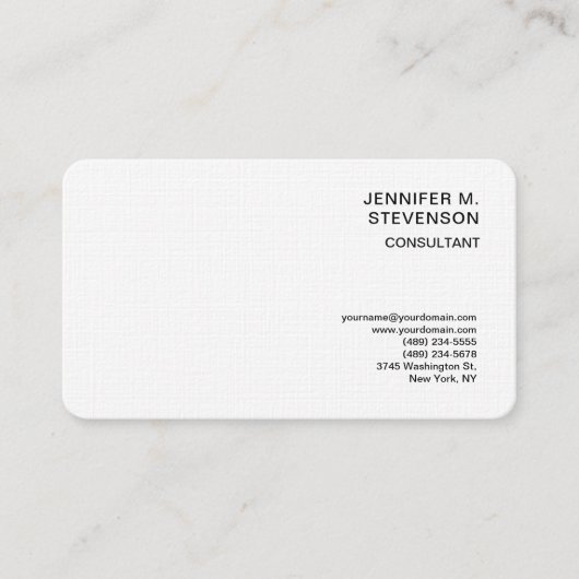 Schlichte Minimalistische, schlichte, reine, einfa Visitenkarte (Vorderseite)