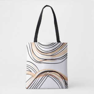 Schlichte, moderne abstrakte Drehlinien Herbst Tasche