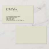 Schlichte moderne Beige Stilvolle Visitenkarte (Vorne/Hinten)