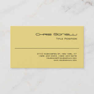Schlichte moderne Buff Beige Charming Business Car Visitenkarte
