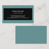 Schlichte, moderne Grau Blue Consultant Business C Visitenkarte (Vorne/Hinten)