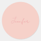 Schlichte moderne Handschrift Runder Aufkleber (Vorderseite)