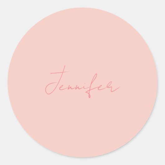 Schlichte moderne Handschrift Runder Aufkleber (Vorderseite)