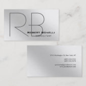 Schlichte moderne Monogram Consultant-Visitenkarte Visitenkarte (Vorne/Hinten)