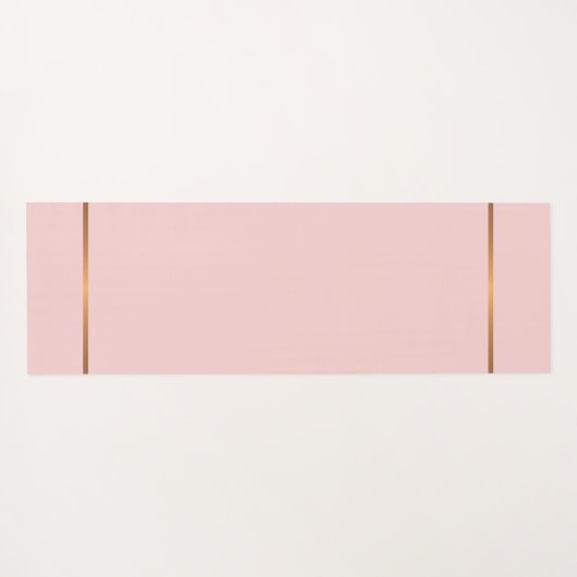 Schlichte, moderne, rosa goldfarbene mit Monogramm Yogamatte (Rückseite (Horizontal))